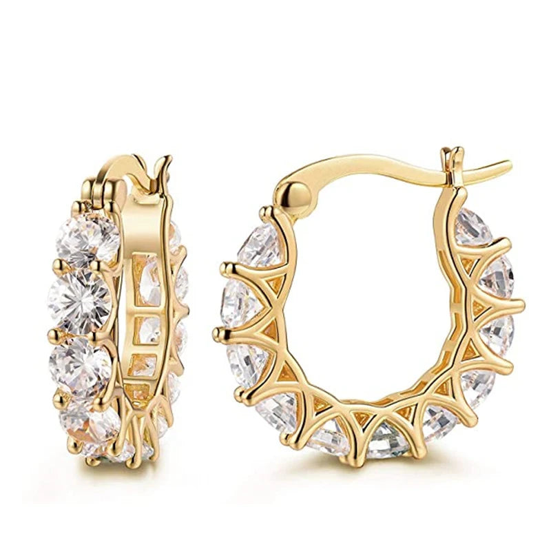 ✨ HUITAN Glam Sparkle Hoops