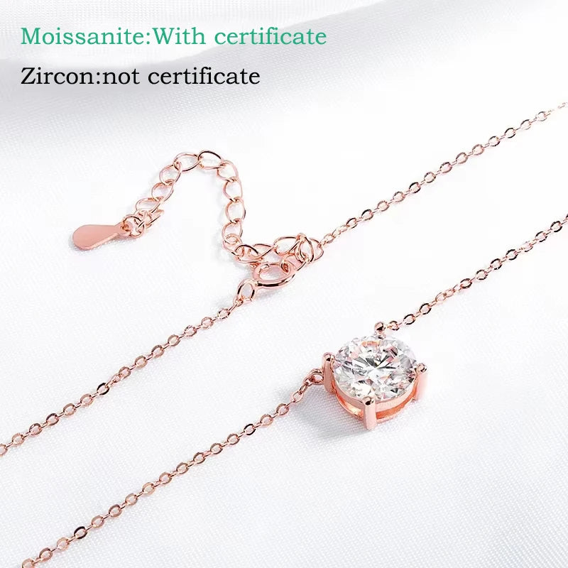 Luxury 925 Silber Moissanit Halskette – D-Farbe VVS1 - R&N 