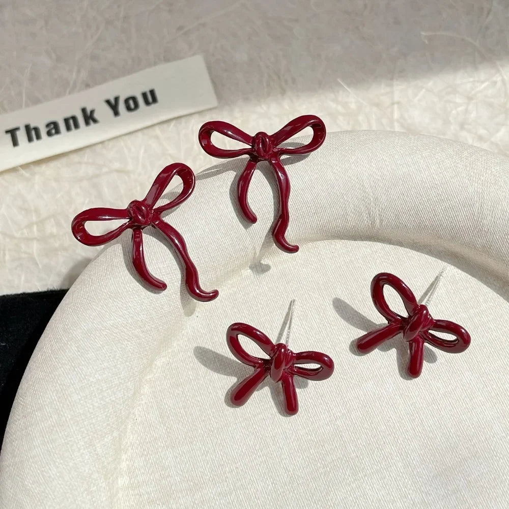 Retro Red Bowknot Earrings - R&N 