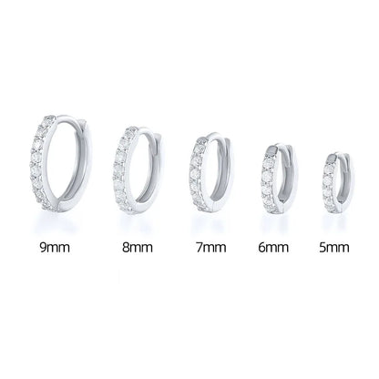 2PCS Stainless Steel Minimal Crystal Zirconia Hoop Earrings Gold Silver Color Small Huggie Cartilage Earring Piercing Jewelry