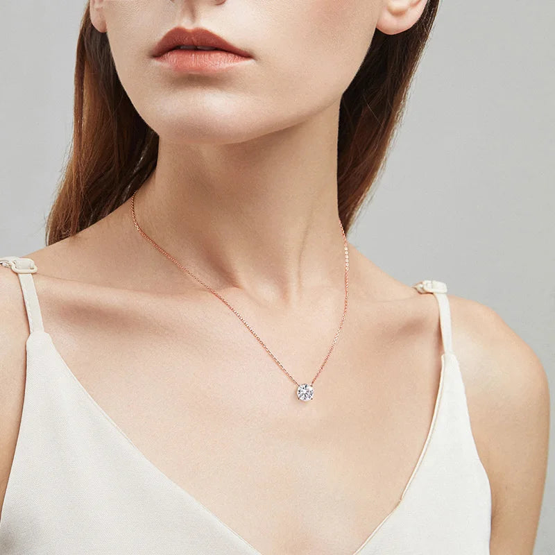 Luxury 925 Silber Moissanit Halskette – D-Farbe VVS1 - R&N 